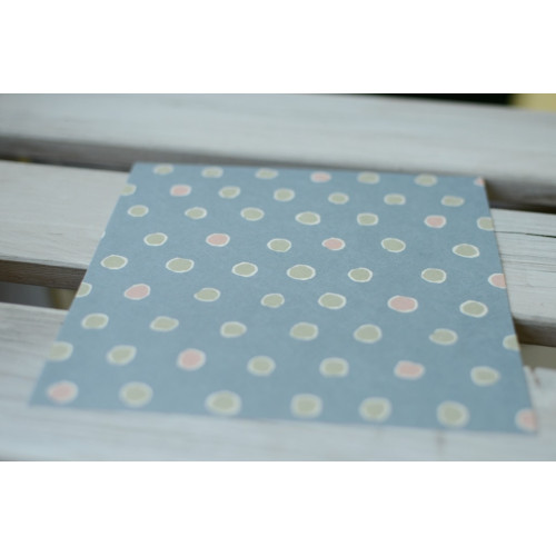 washi papír origami "dots on blue" 10 ks