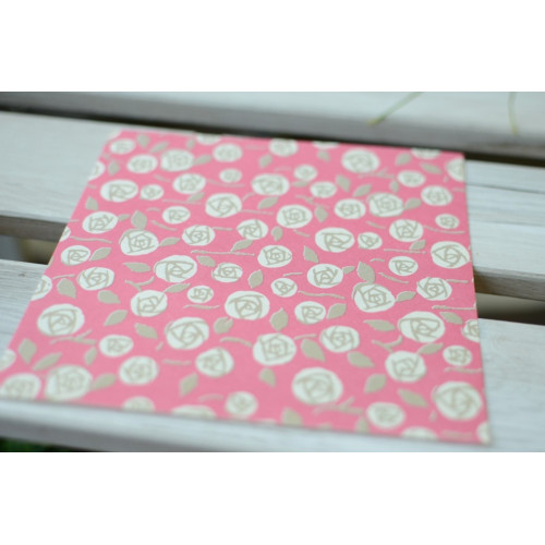 washi papír origami "white rose" 10 ks