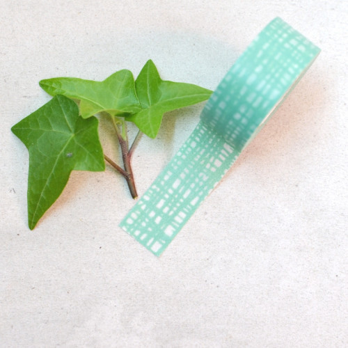 washi páska "green- brush stroke" 15 mm s 7 m