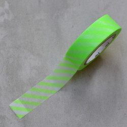 mt washi páska "stripe shocking green" 15 mm x 10 m