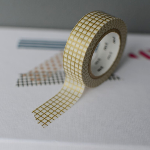 mt washi páska "grid gold"